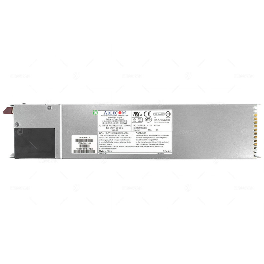 PWS-801-1R SUPERMICRO 800W POWER SUPPLY 3U FOR ABLECOM REDUNDANT MODULE